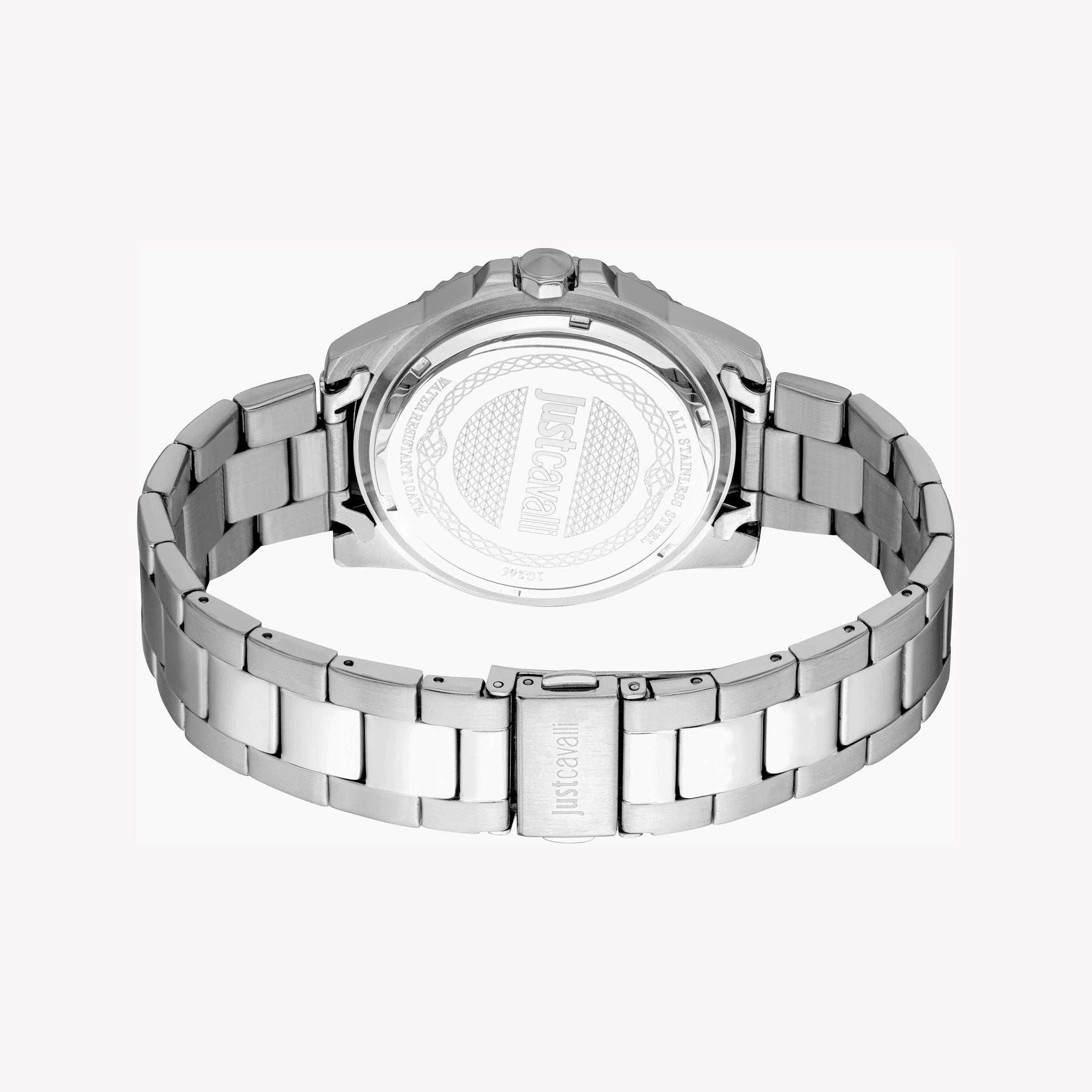 JUST CAVALLI STAINLESS STEEL ELEGANCE - MEN'S TIMEPIECE WITH BLACK DIAL & SILVER BAND-i-Watch-3