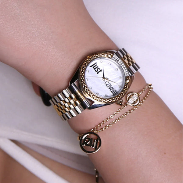 Just Cavalli Women's Silver & Rose Gold Watch, Pearl Dial | Jc1l195m0115 by i-watch