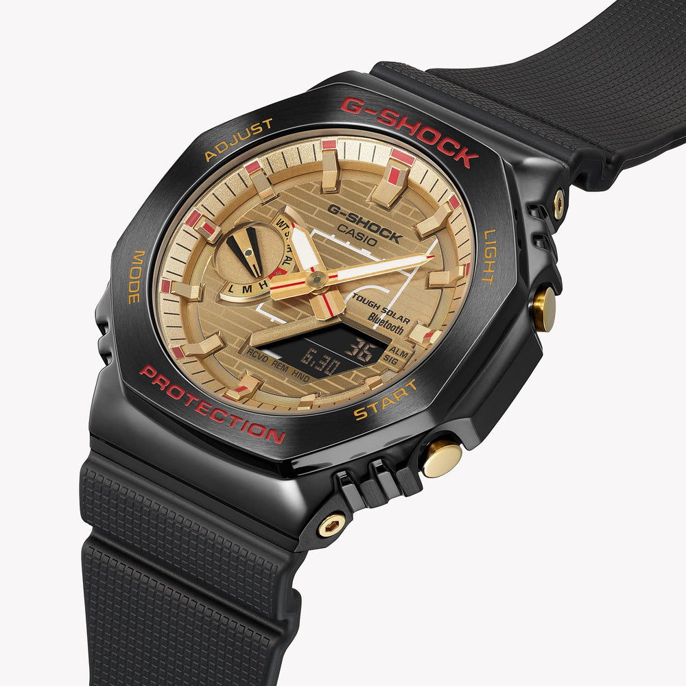 Casio G-Shock Men's Black Resin, Rose Gold Accents | Gbm-2100rh-1aer by i-watch