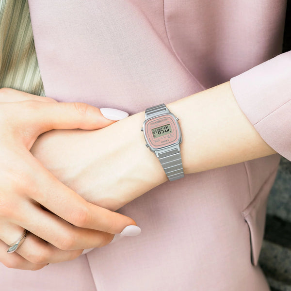Casio Women's Silver & Pink Digital Watch, Resin & Metal | La670wea-4a2ef by i-watch