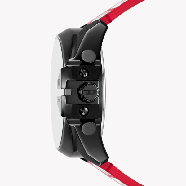 Diesel Men's Black Leather Watch, Red Band | Dz4647 by i-watch