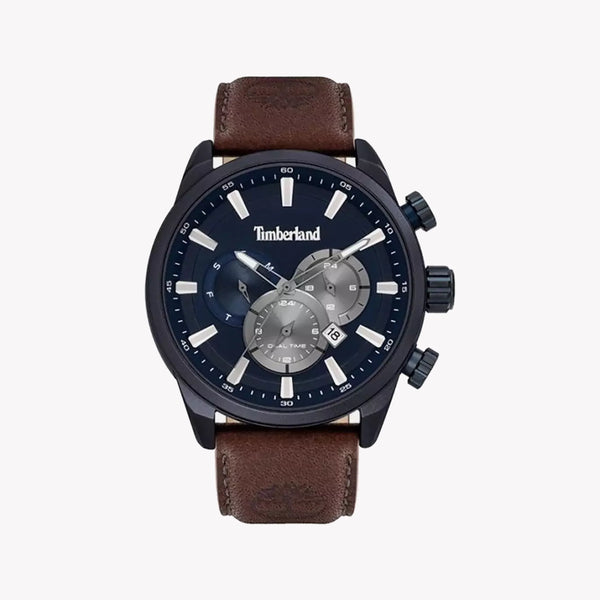 Timberland Men's Dark Blue Stainless Steel, Brown Leather | Tbl16002jlabl03 by i-watch