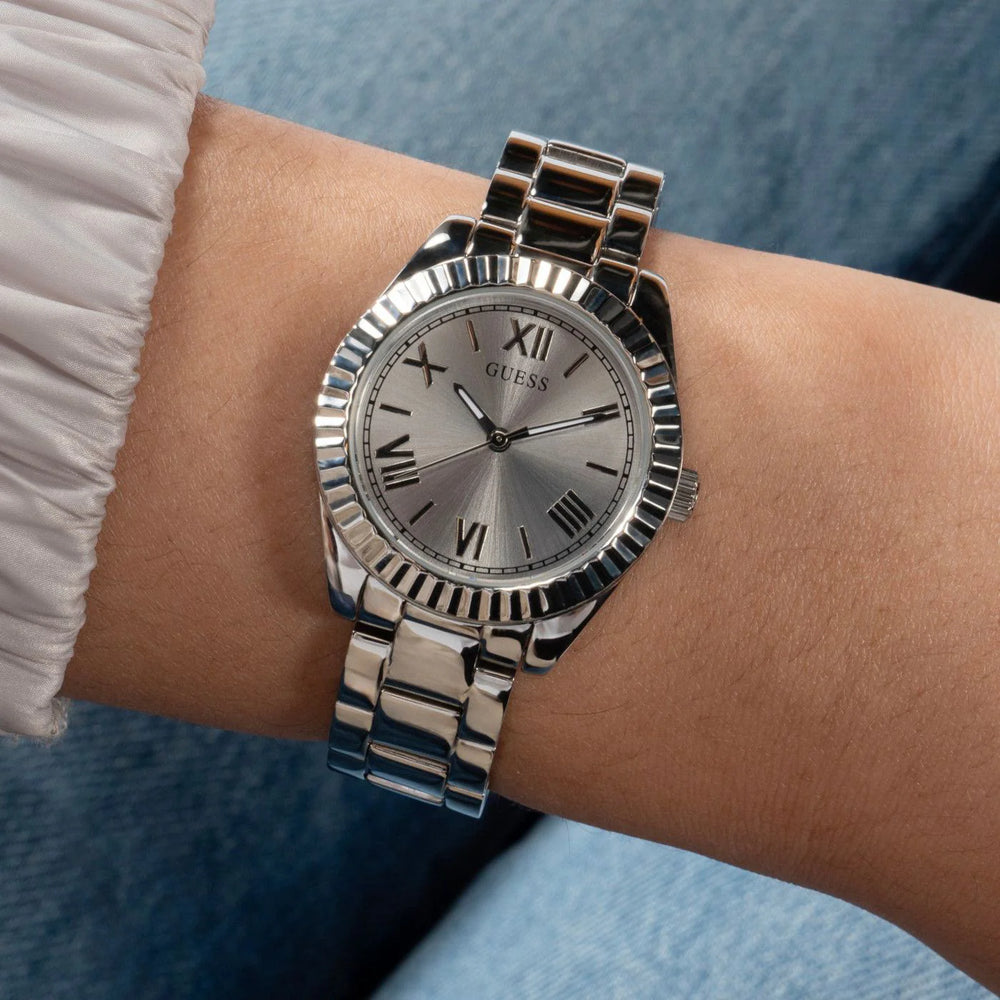 Guess Women's Silver Steel Watch, Silver Dial | Gw0687l1 by i-watch