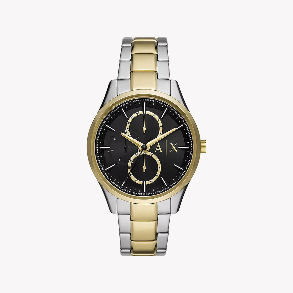 ARMANI EXCHANGE AX1865 - MODERN SOPHISTICATION MEN'S WATCH WITH SILVER-GOLD BAND & BOLD BLACK DIAL