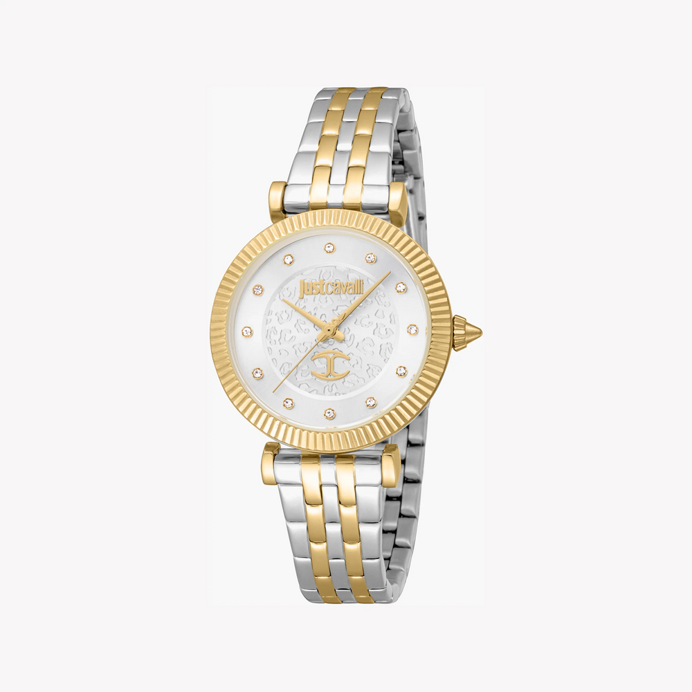 Just Cavalli Women's Two Tone Silver & Gold Watch, Silver Dial | Jc1l266m0055 by i-watch
