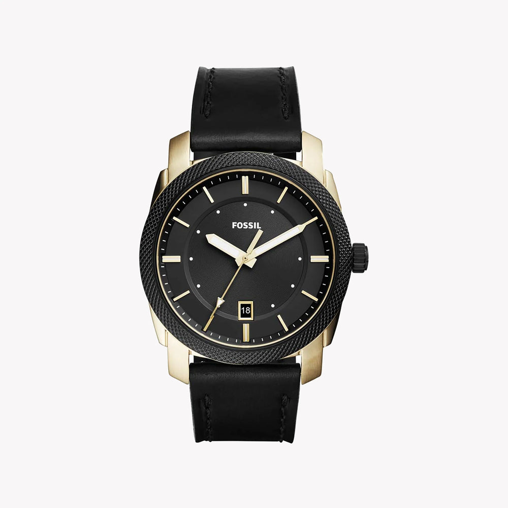 Fossil Men's Gold Watch, Black Leather Band | Fs5263 by i-watch
