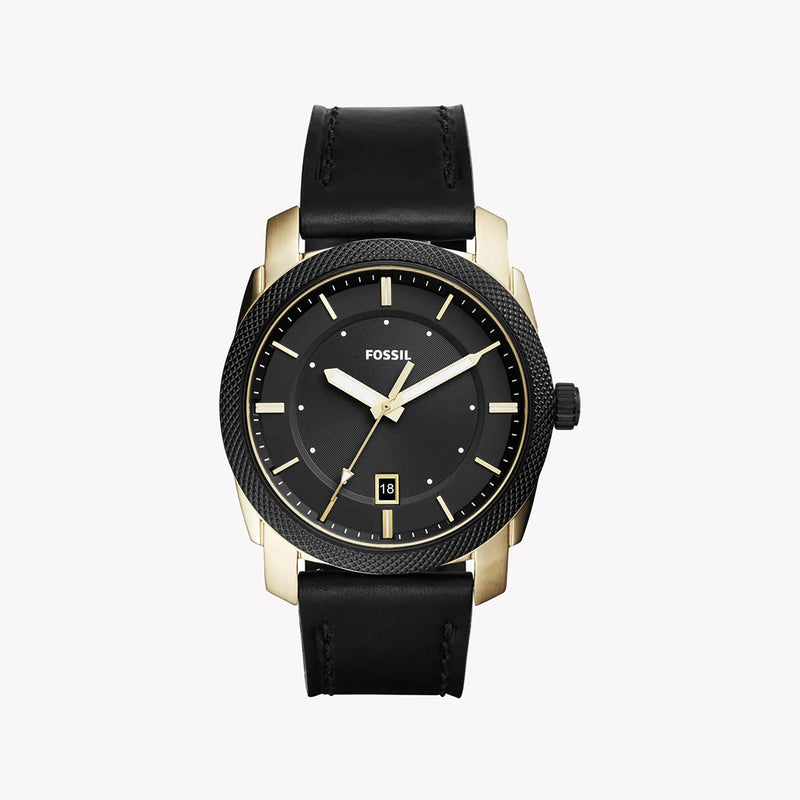 Fossil Men's Gold Watch, Black Leather Band | Fs5263 by i-watch