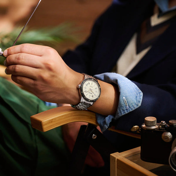 Seiko Men's Silver Stainless Steel Watch, White Dial | Srpk61j1