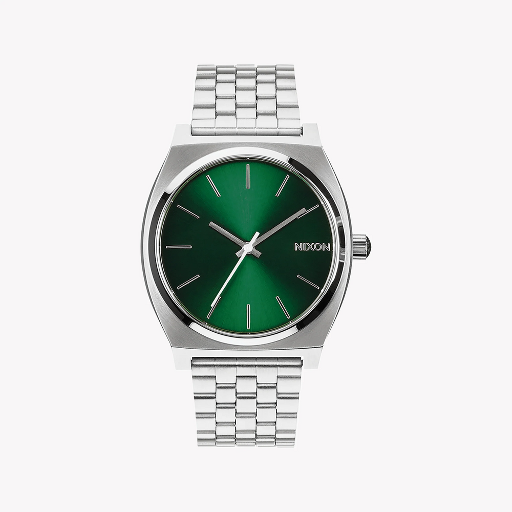 Nixon Men's Silver Stainless Steel Watch, Green Dial | A045-1696 by i-watch