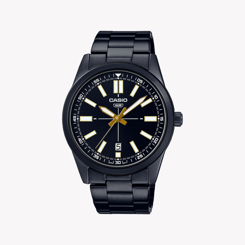 CASIO MTP-VD02B-1E BOLD & SPORTY - STYLISH MEN'S WATCH WITH BLACK DIAL & STAINLESS STEEL BAND-i-Watch-3