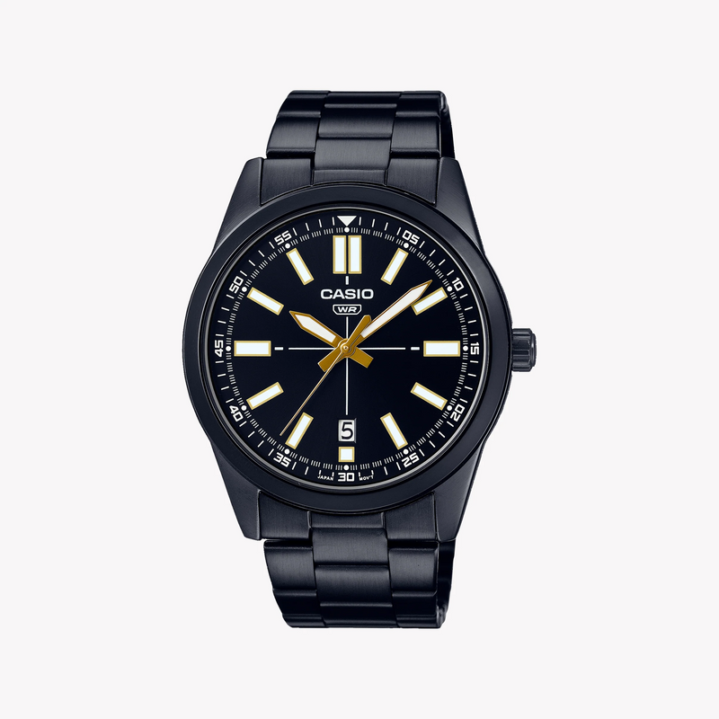 CASIO MTP-VD02B-1E BOLD & SPORTY - STYLISH MEN'S WATCH WITH BLACK DIAL & STAINLESS STEEL BAND-i-Watch-3