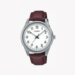 CASIO MTP-V005L-7B4 ADVENTURE TIMEPIECE - ELEGANT STAINLESS STEEL AND LEATHER MEN'S WATCH