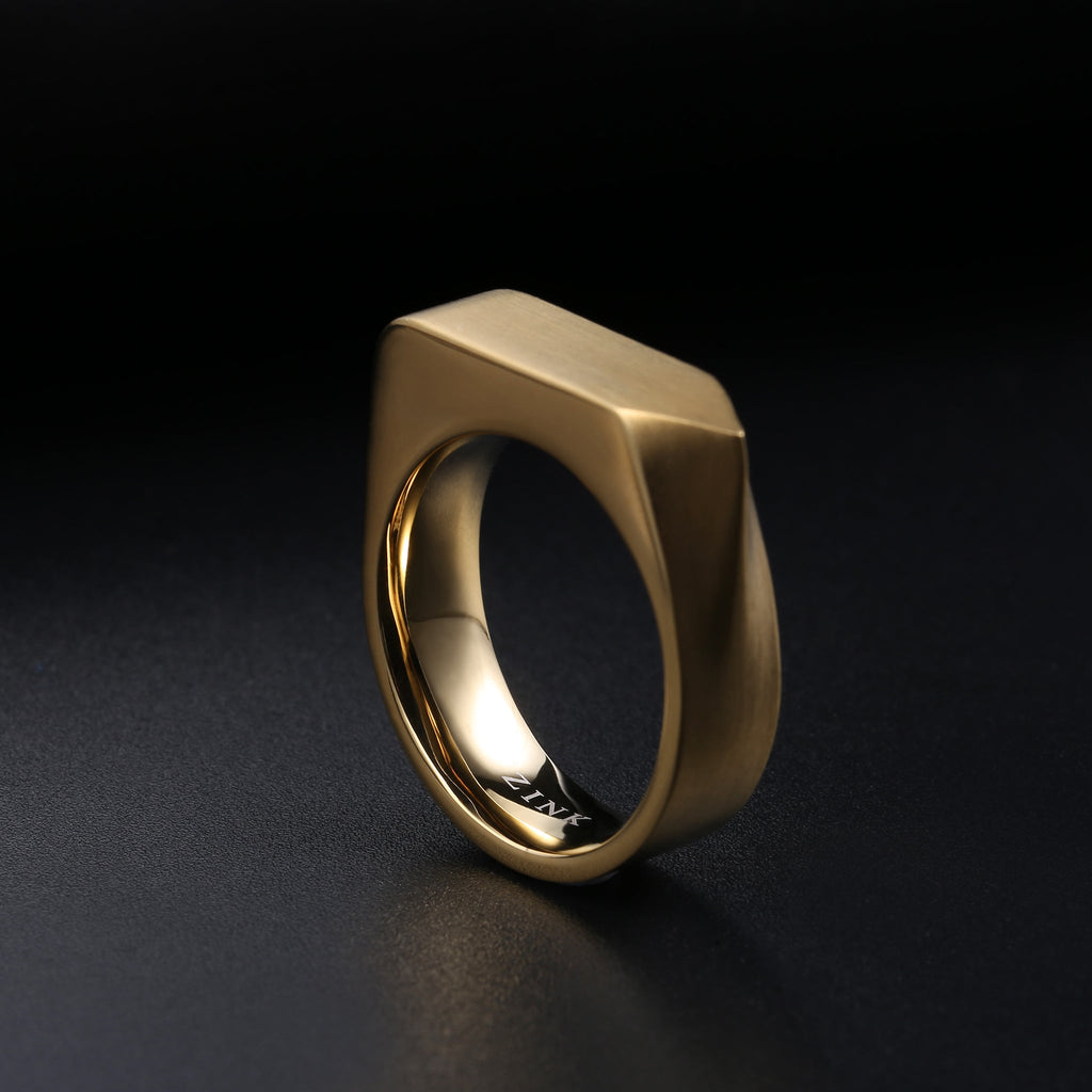 Zink Men's Gold Stainless Steel Ring | Zjrg027gm