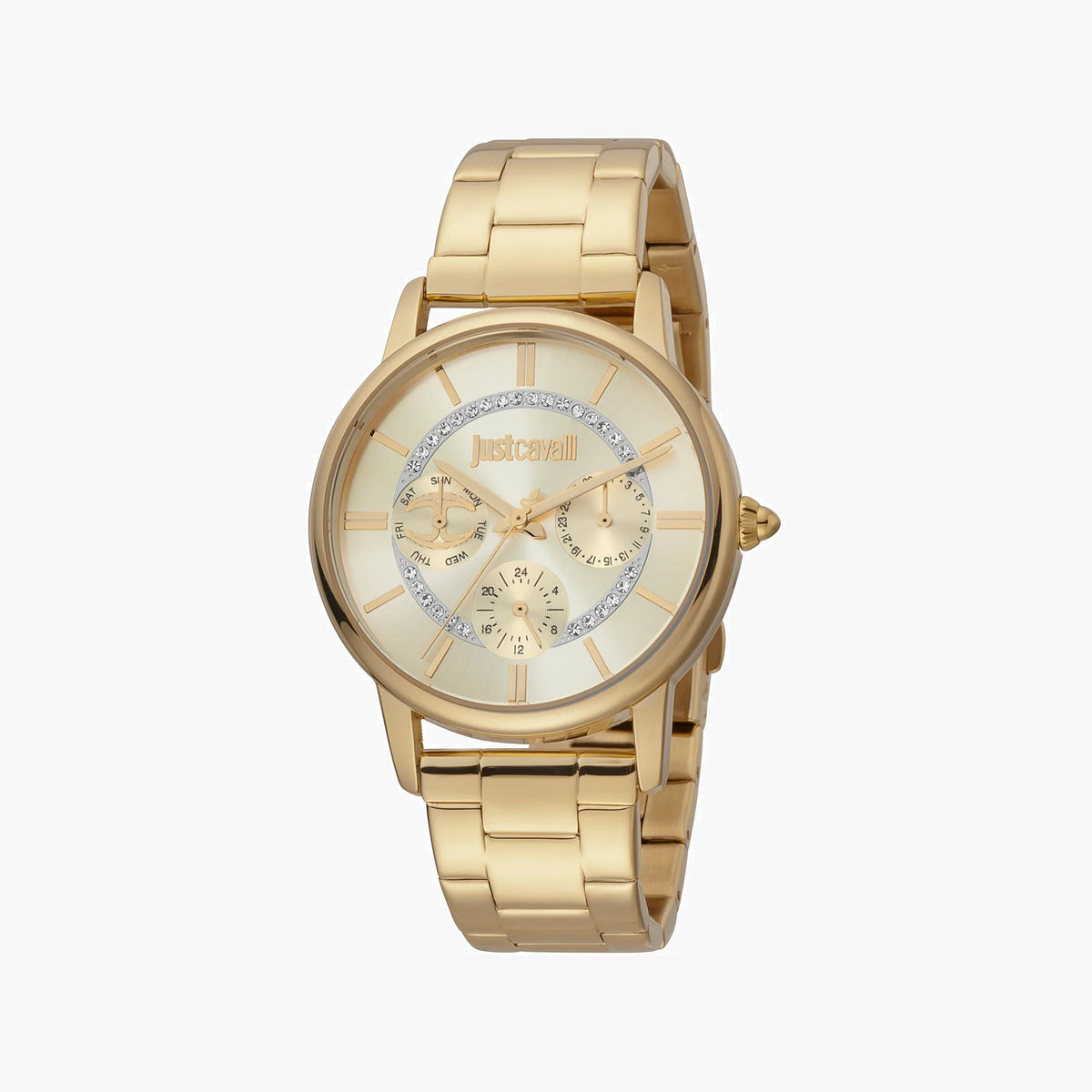 JUST CAVALLI Women's Watch with Gold Metal Case and Gold Stainless Steel Band