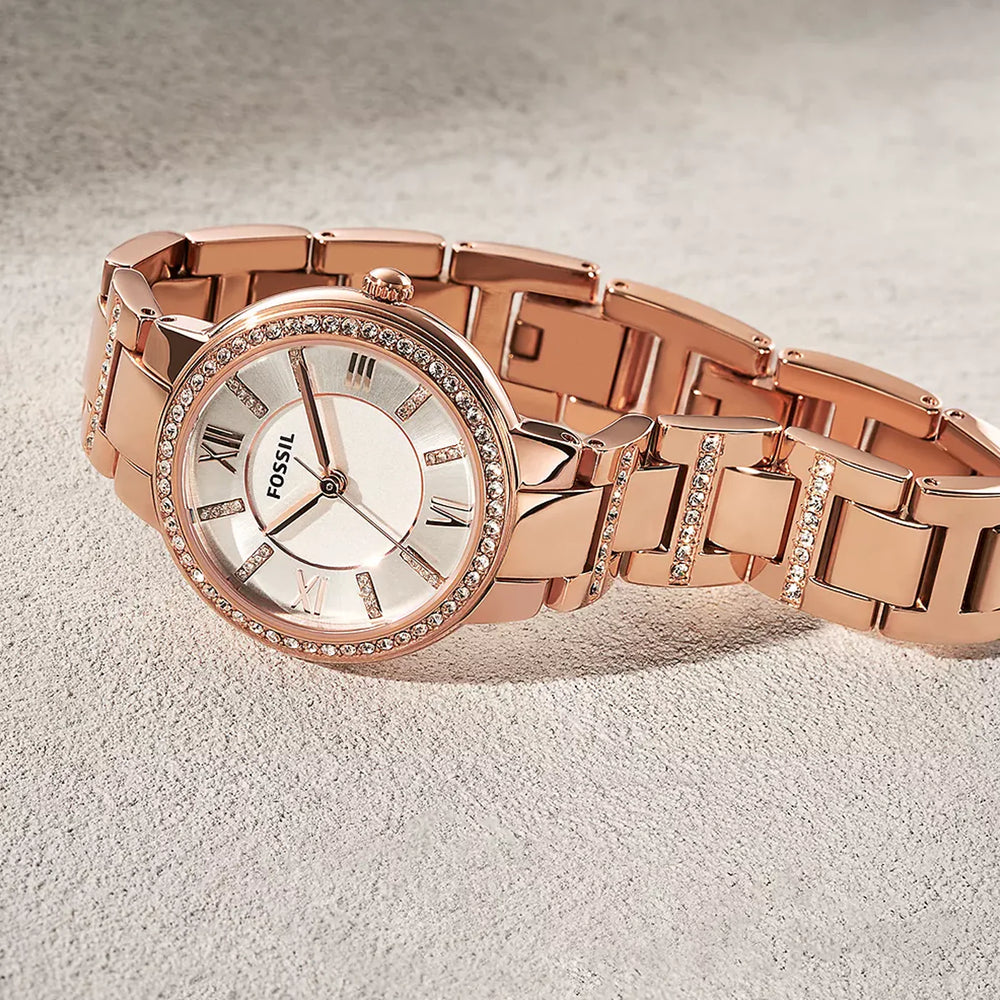 Fossil Women's Rose Gold Watch, Silver Dial | Es3284 by i-watch