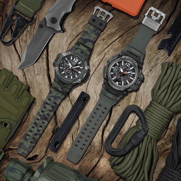 Casio G-Shock Ga-1100sc-3adr Rugged Adventurer - Men's Olive & Black Timepiece by i-watch