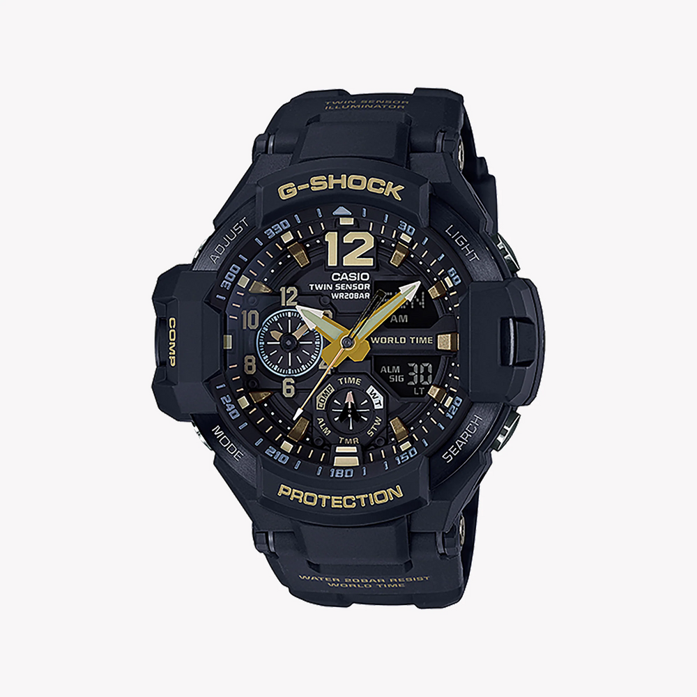 Casio G-Shock Ga-1100gb-1adr Adventure Ready - Rugged Black Men's Watch With Compass And Thermometer by i-watch