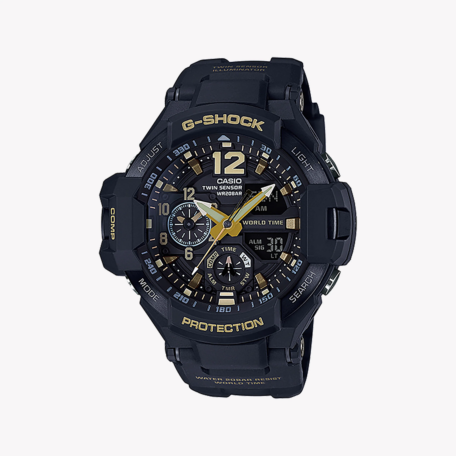 Casio G-Shock Ga-1100gb-1adr Adventure Ready - Rugged Black Men's Watch With Compass And Thermometer by i-watch