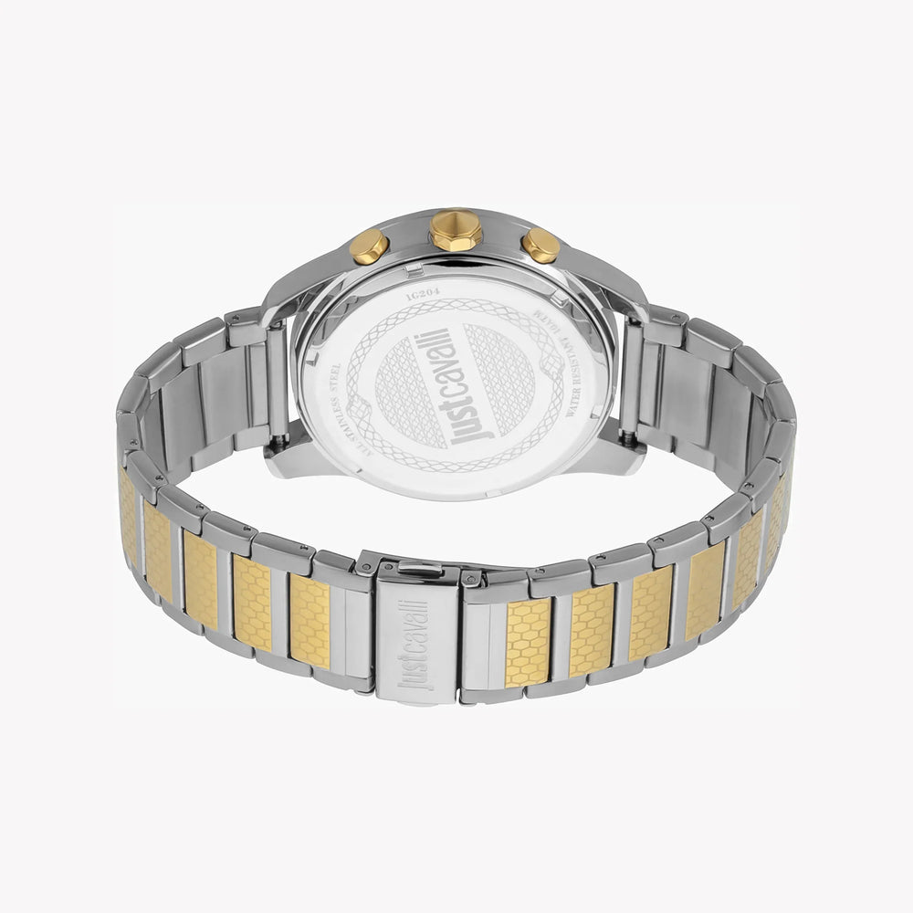Just Cavalli Men's Silver & Gold Watch, Black Dial | Jc1g204m0075 by i-watch