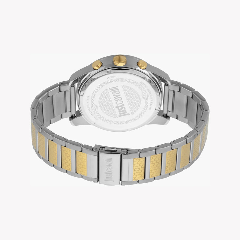 Just Cavalli Men's Silver & Gold Watch, Black Dial | Jc1g204m0075 by i-watch