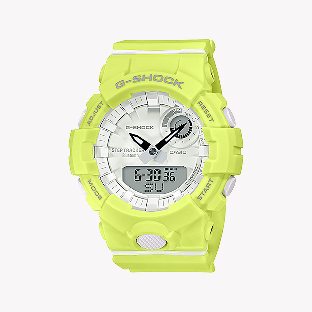 CASIO G-SHOCK GMA-B800-9ADR BOLD & BRIGHT - UNLEASH YOUR STYLE Women's Watch with vibrant yellow resin band and exceptional durability.