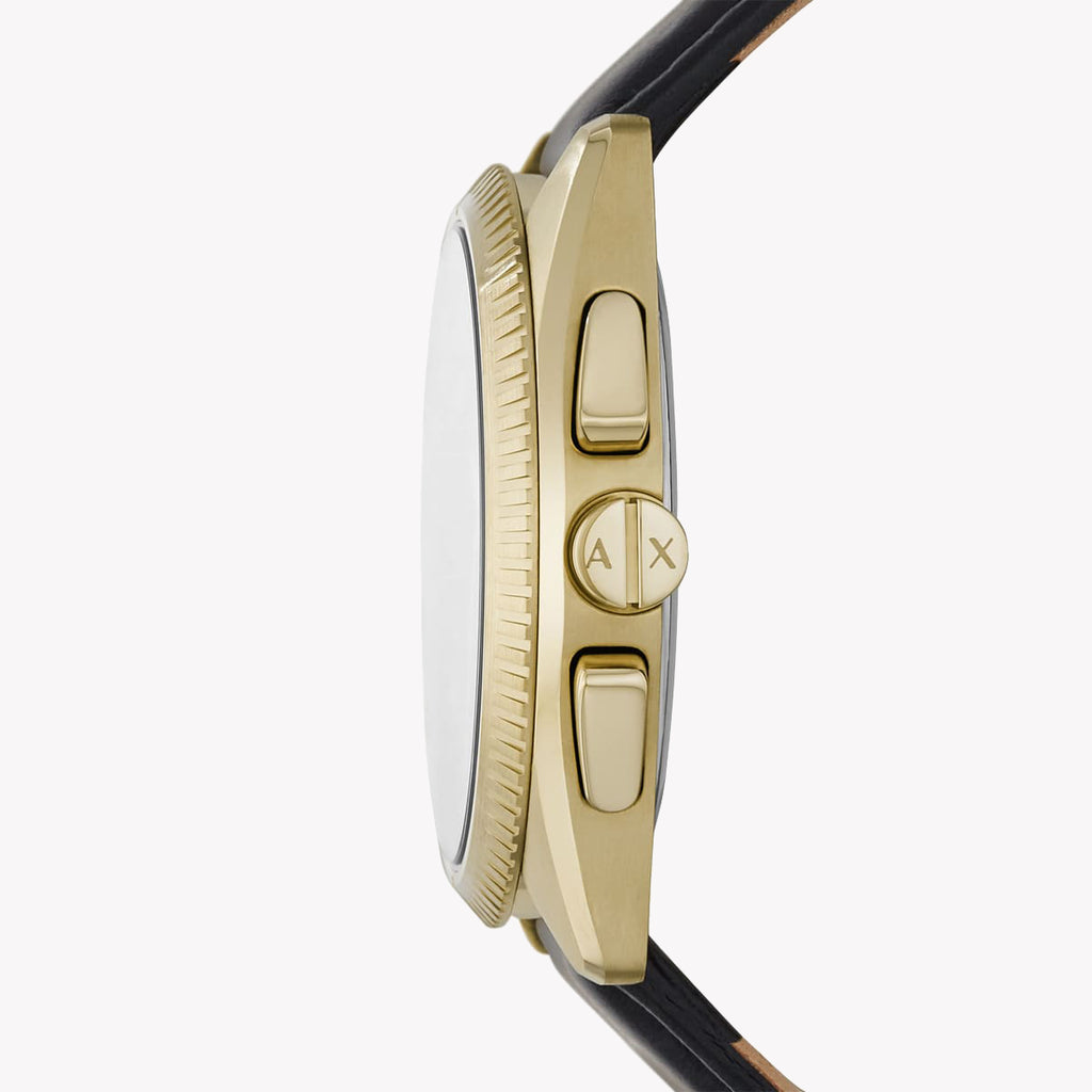 ARMANI EXCHANGE AX2854 - ELEGANT GOLD & BLACK MEN'S TIMEPIECE WITH LEATHER BAND-i-Watch-2