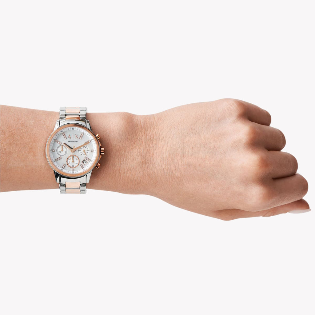 ARMANI EXCHANGE AX4331 - ELEGANTLY MODERN WOMEN'S TIMEPIECE IN SILVER & ROSE GOLD-i-Watch-4