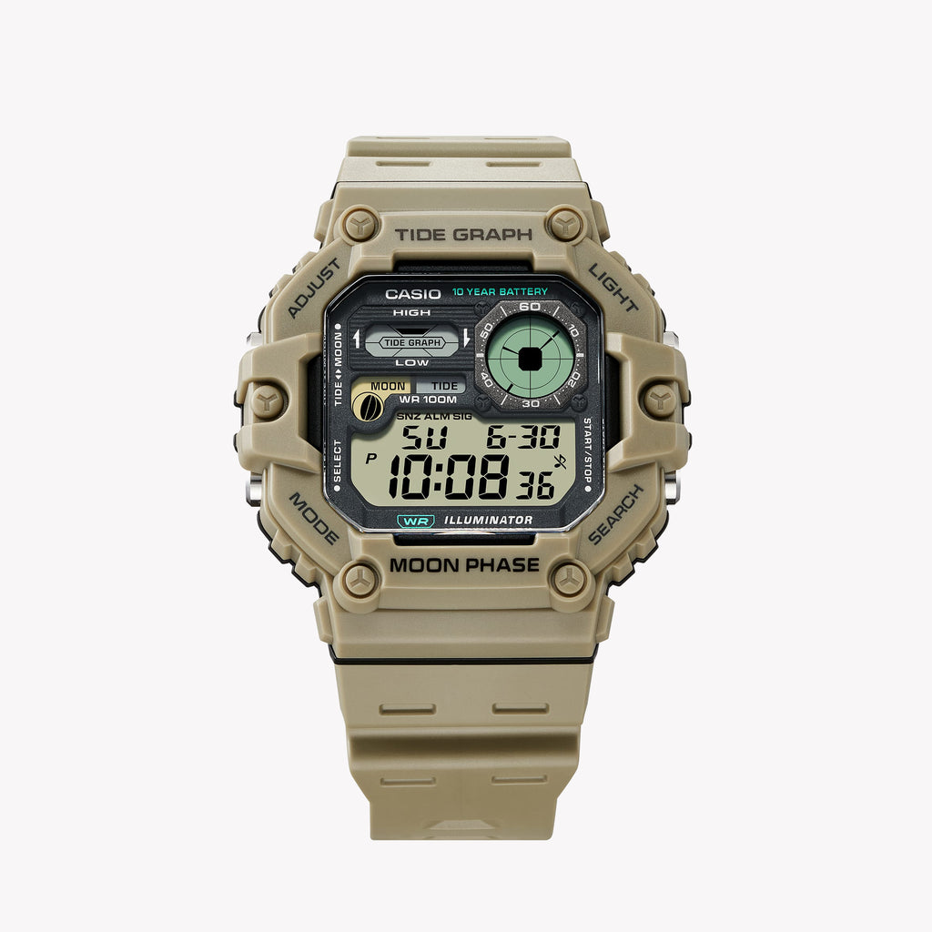 CASIO WS-1700H-5AVDF ADVENTURE PRO - RUGGED STYLE MEETS FUNCTIONALITY Men's Watch with beige resin band and digital display-i-Watch-2