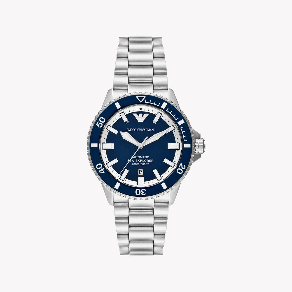 Emporio Armani Men's Silver Watch, Blue Dial | Ar60079 by i-watch
