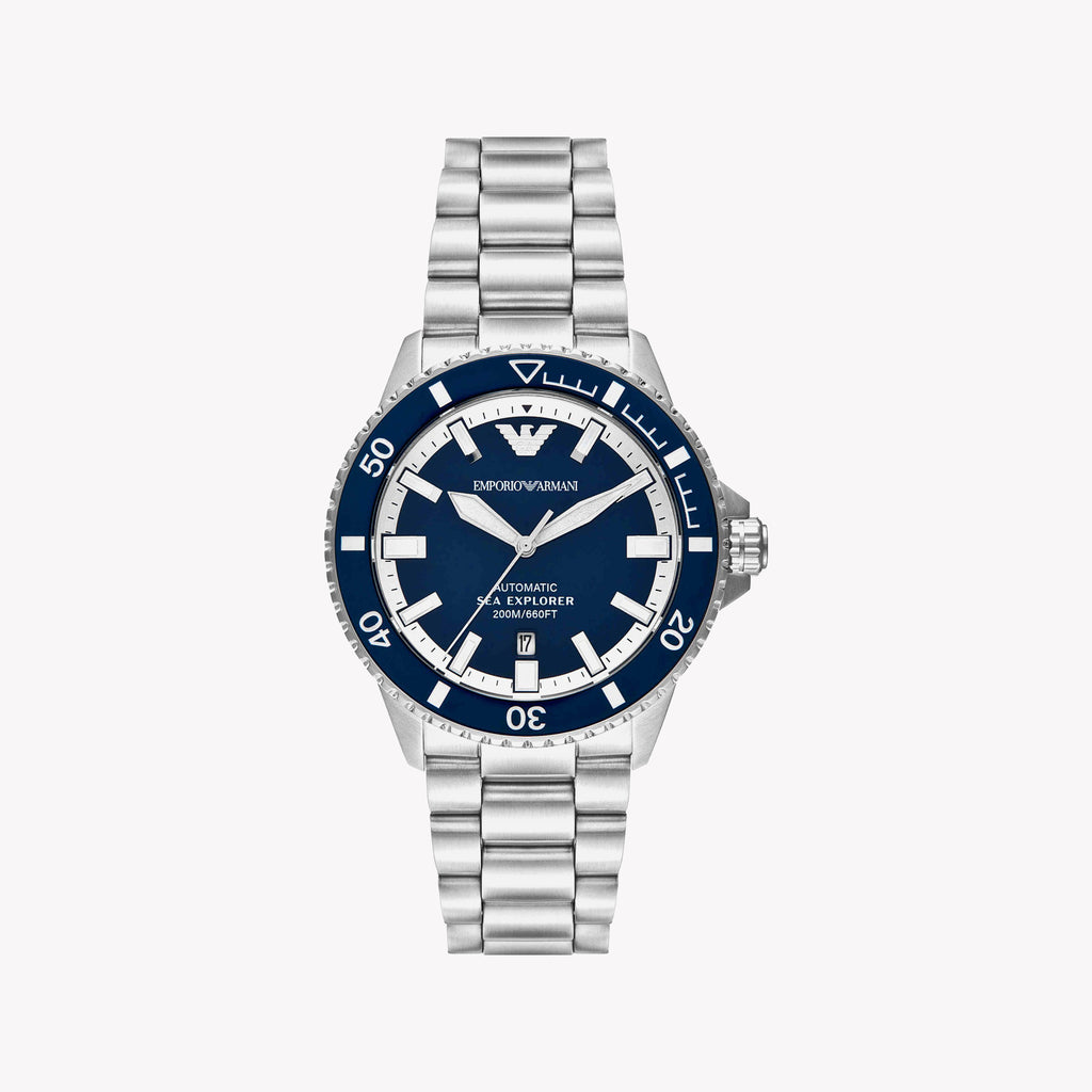 EMPORIO ARMANI AR60079 - BOLD BLUE DIAL MEN'S WATCH WITH STAINLESS STEEL ELEGANCE