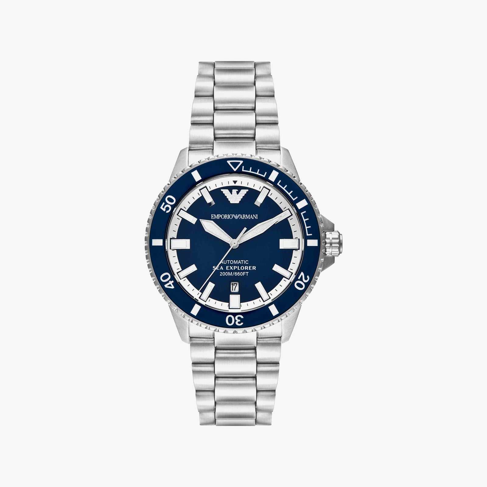 Emporio Armani Men's Silver Watch, Blue Dial | Ar60079 by i-watch