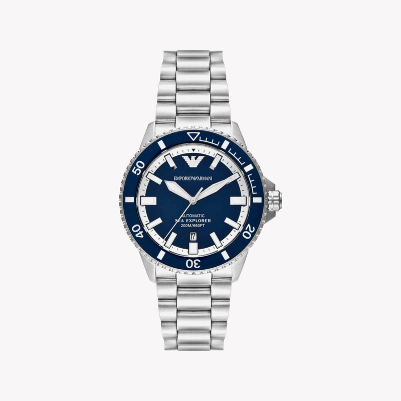 Emporio Armani Men's Silver Watch, Blue Dial | Ar60079 by i-watch