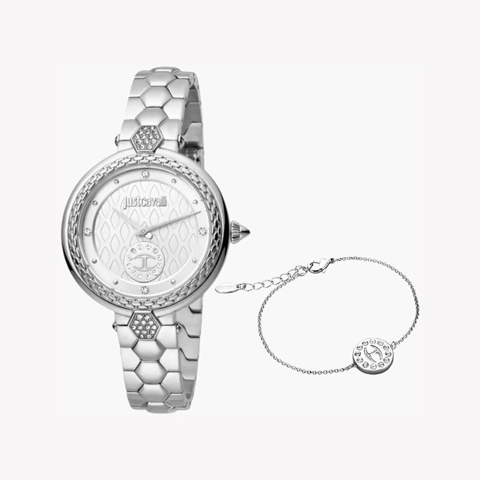 Just Cavalli Women's Silver Watch, Silver Dial | Jc1l128m0055
