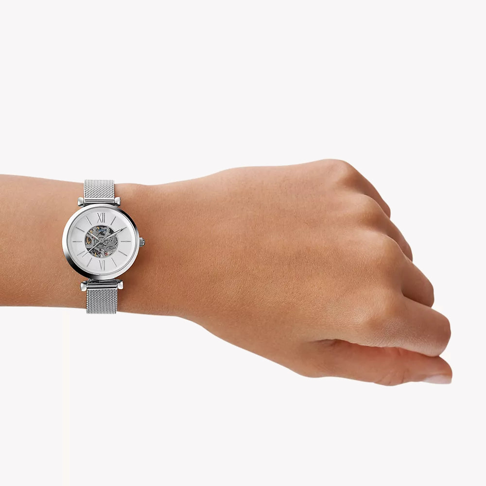 FOSSIL ME3189 ELEGANT FUNCTIONALITY - AUTOMATIC SILVER WOMEN'S WATCH WITH WHITE DIAL-i-Watch-4