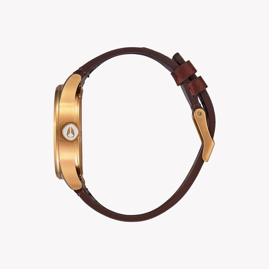 NIXON A105-5033 BOLD STATEMENT - MODERN MEN'S WATCH WITH BROWN STEEL & GOLD LEATHER BAND-i-Watch-2