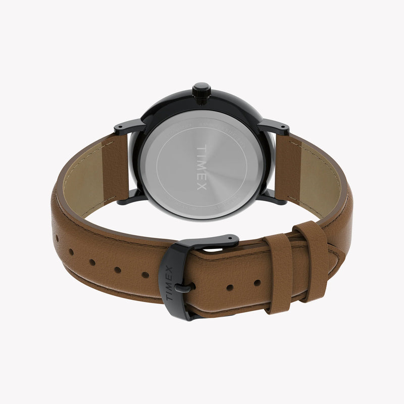 Timex Men's Black Case Watch, Tan Vegan Leather Strap | Tw2v91400 by i-watch
