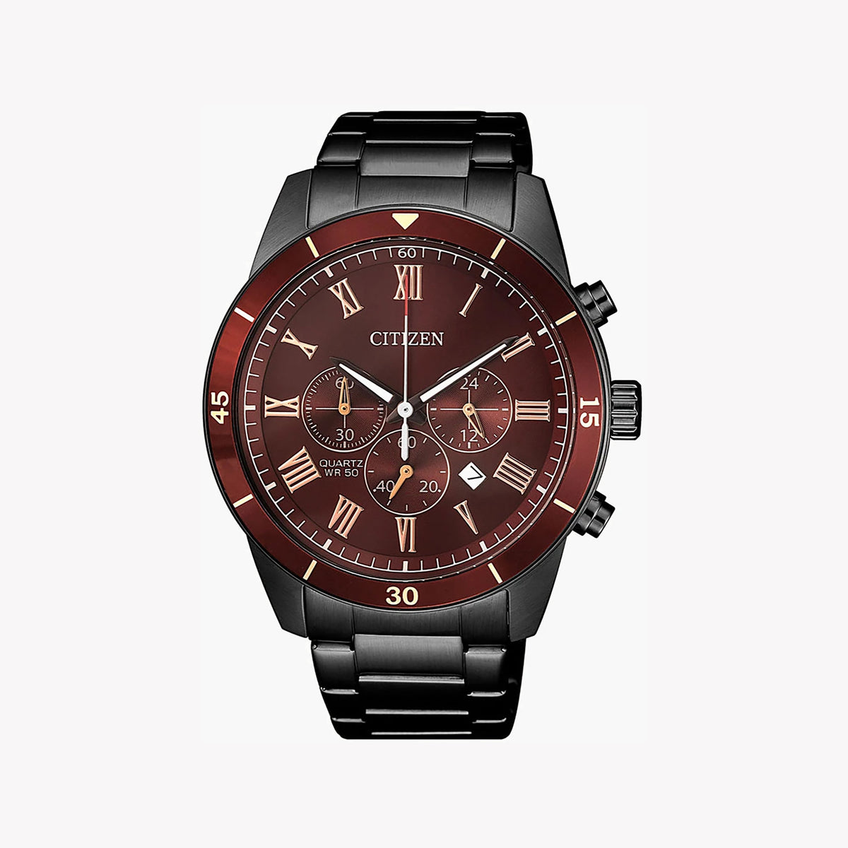 CITIZEN AN8167-53X - BOLD ADVENTURER MEN'S CHRONOGRAPH WATCH IN BROWN & BLACK STEEL