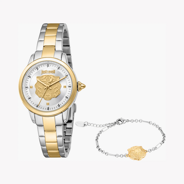 Just Cavalli Women's Two-Tone Watch, Silver Dial | Jc1l334m0085 by i-watch