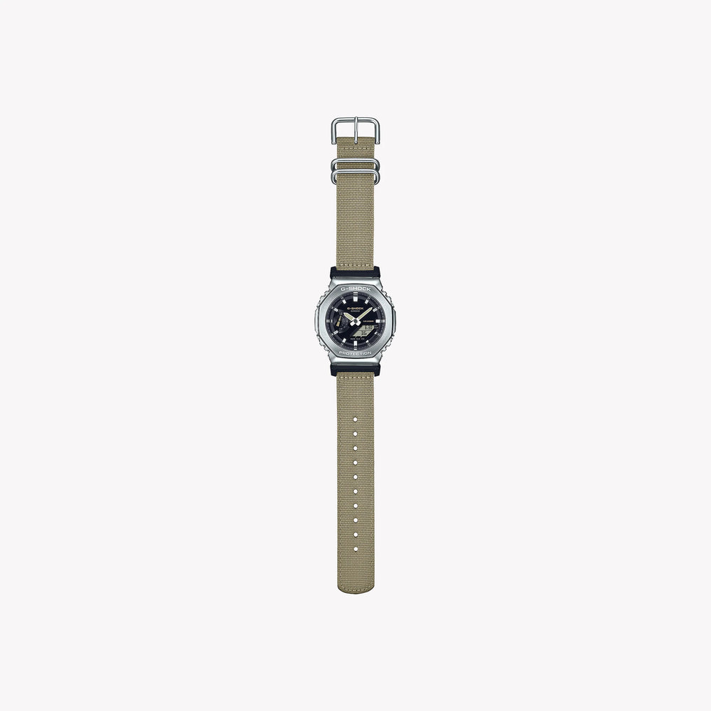 Casio Men's Silver & Tan Watch, Black Dial | Gm-2100c-5aer by i-watch