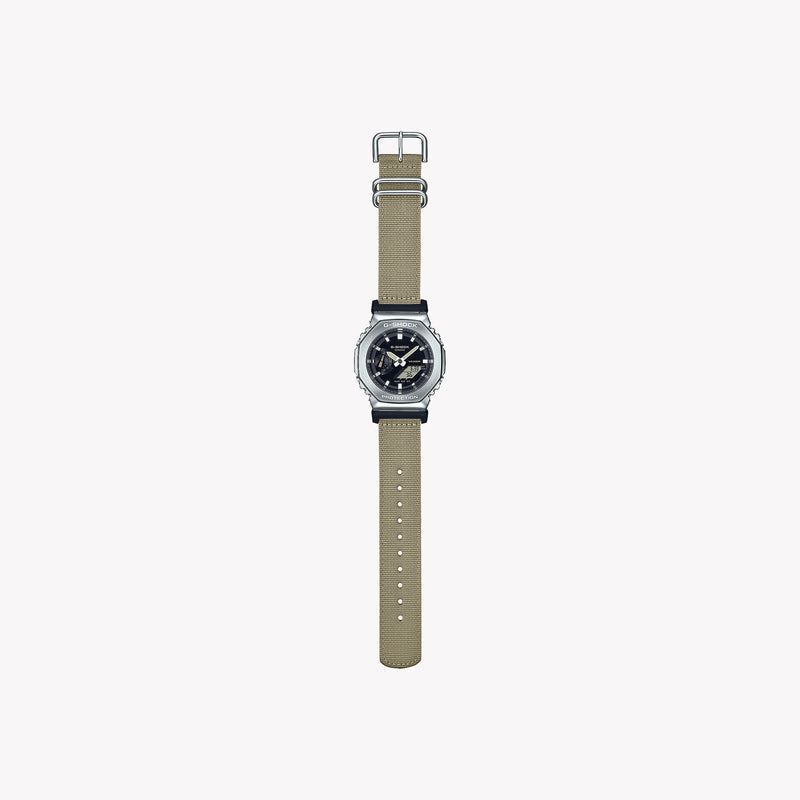 Casio Men's Silver & Tan Watch, Black Dial | Gm-2100c-5aer by i-watch