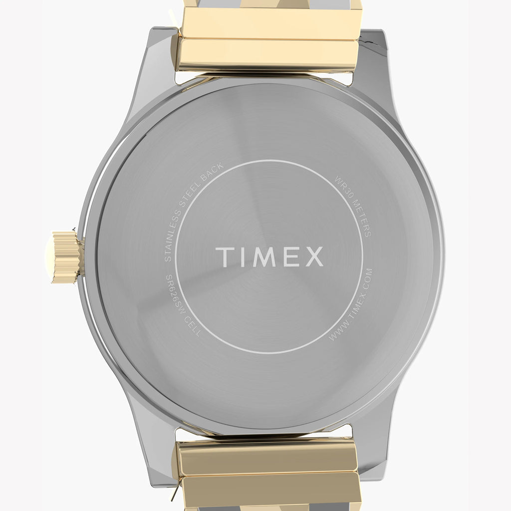 TIMEX TWO-TONE SEMI BANGLE - ELEGANT WOMEN'S SILVER & GOLD DIAL WATCH-i-Watch-4