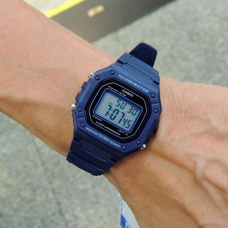 Casio G-Shock Unisex Blue Resin Watch, Digital | W-218hc-2avdf by i-watch