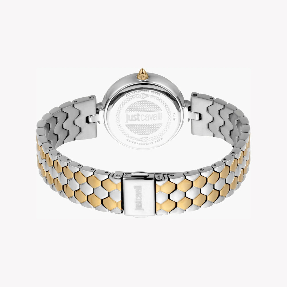Just Cavalli Women's Silver & Gold Watch, White Dial | Jc1l159m0085 by i-watch