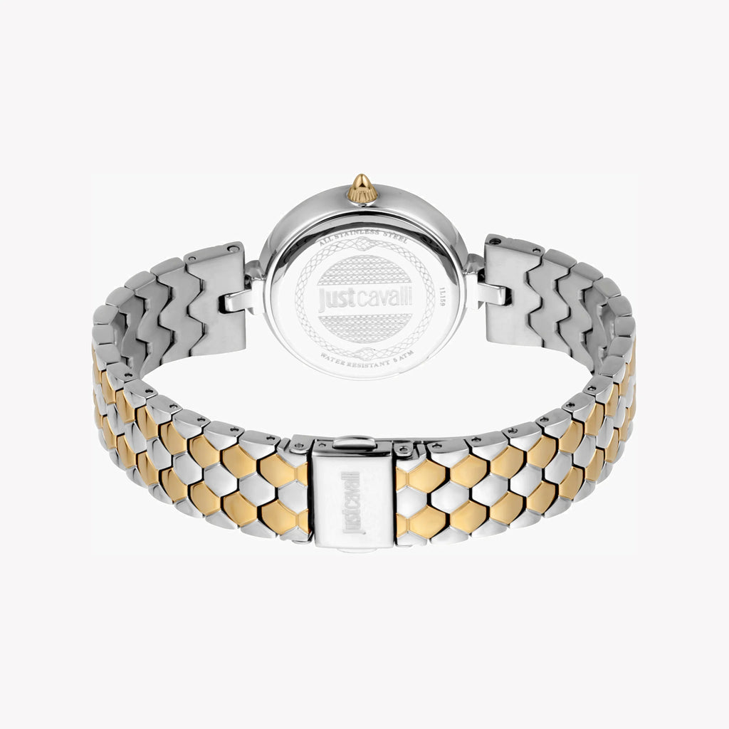 JUST CAVALLI Women's Watch with Silver Stainless Steel Case and Silver & Gold Stainless Steel Band-i-Watch-4