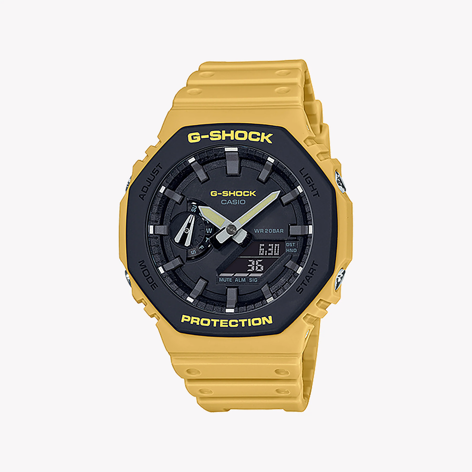 Casio G-Shock Ga-2110su-9adr - Tough Luxury For Modern Adventurers Men's Watch With Beige Resin BAnd and Bold Black Dial by i-watch