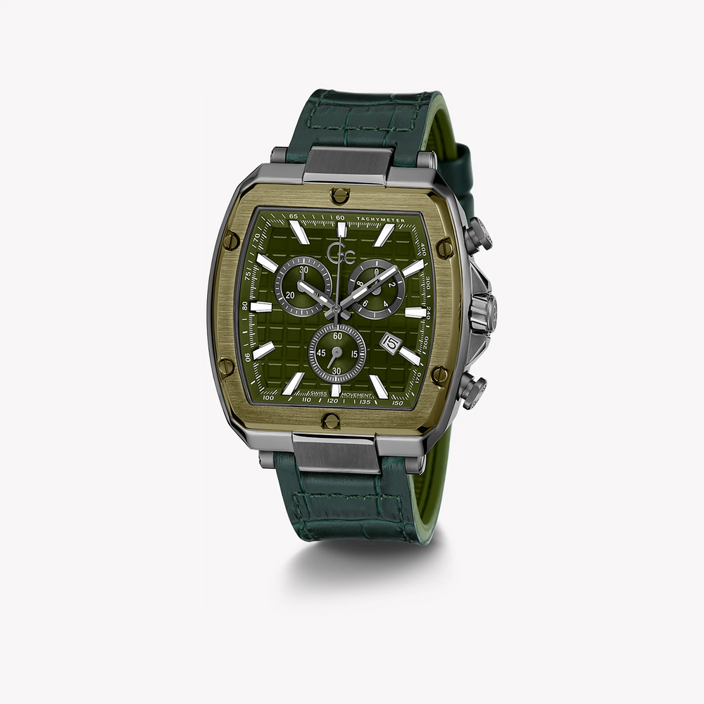 Guess Men's Silver & Green Silicone Watch, Green Dial | Y83011g9mf by i-watch