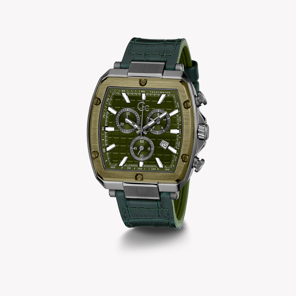 GUESS COLLECTION Y83011G9MF - BOLD GREEN VIBRANCE Men's Watch with Silver Case and Silicone Band-i-Watch-5