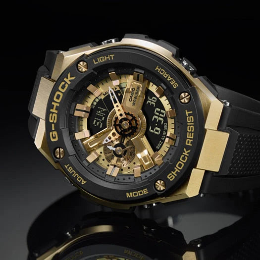 Casio G-Shock Gst-400g-1a9dr - Elegant Powerhouse Men's Watch With Gold Case & Black Band by i-watch