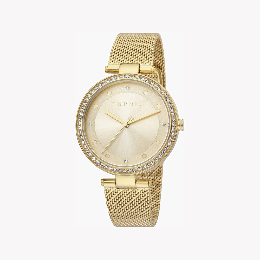 Esprit Women's Gold Stainless Steel Watch, Champagne Dial | Es1l215m0035 by i-watch