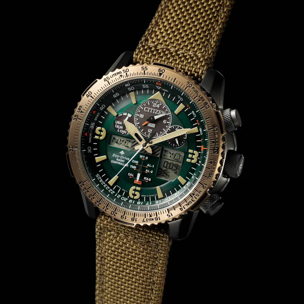 Citizen Jy8074-11x Adventure Ready - Dynamic Men's Timepiece With Dark Green Stainless Steel & Multifunctional Capabilities by i-watch